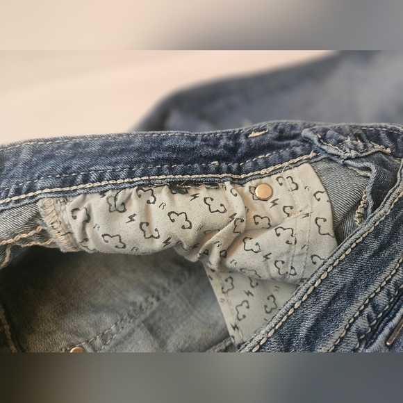 3R Rock For Express Womens Blue Lightly Distressed Skinny Denim Jeans Size 28 - Picture 6 of 12